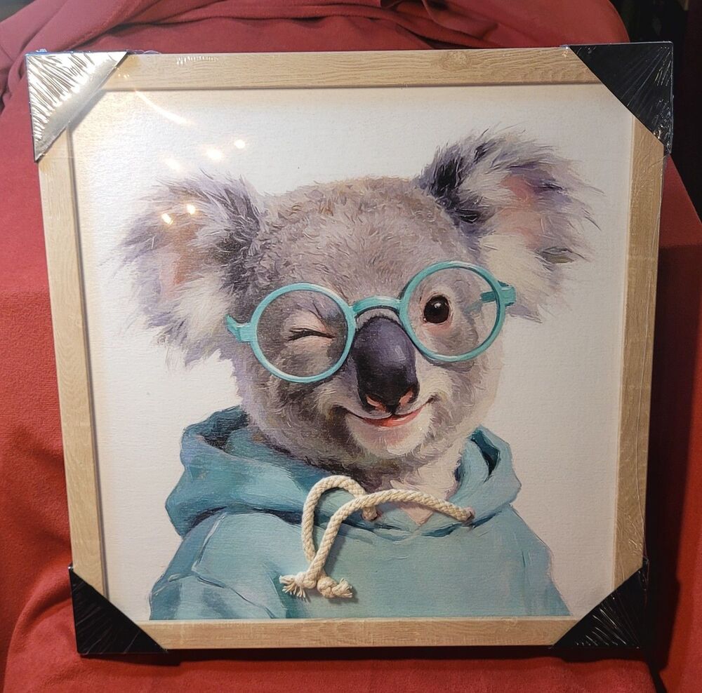Cutesy Whimsical Stylized Koala Wall Art Decor 2D